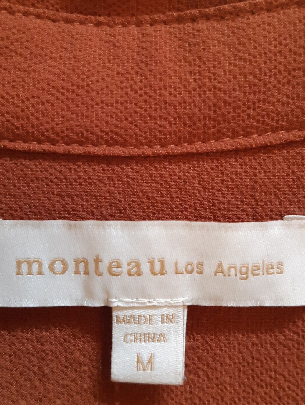 Monteau Los Angeles Tiered Dress in Rusty Brown Size Medium - Picture 2 of 7